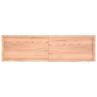 Wall Shelf Light Brown 180x50x(2-6) cm Treated Solid Wood Oak