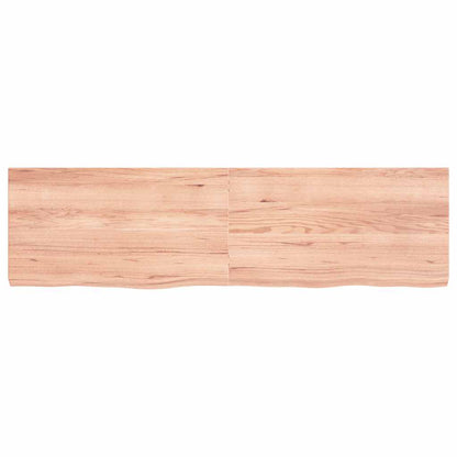 Wall Shelf Light Brown 180x50x(2-6) cm Treated Solid Wood Oak