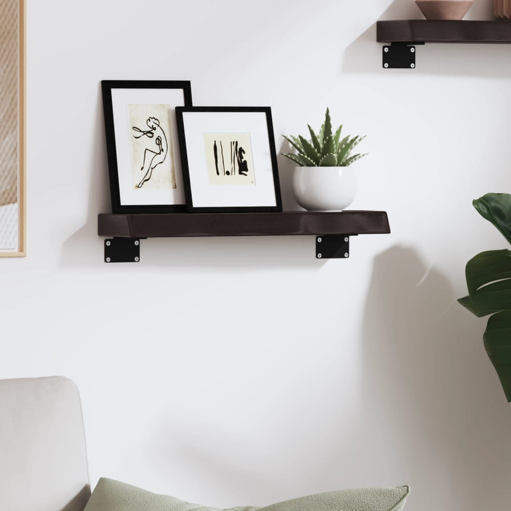 Wall Shelf Dark Brown 40x10x4 cm Treated Solid Wood Oak