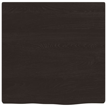 Wall Shelf Dark Brown 40x40x2 cm Treated Solid Wood Oak