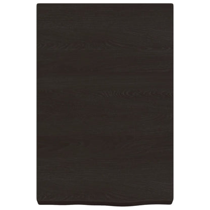 Wall Shelf Dark Brown 40x60x(2-6) cm Treated Solid Wood Oak