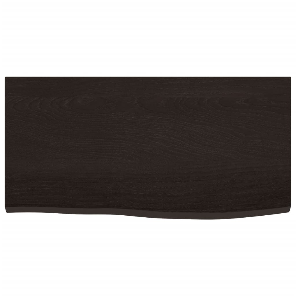 Wall Shelf Dark Brown 60x30x2 cm Treated Solid Wood Oak