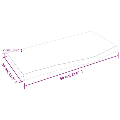 Wall Shelf Dark Brown 60x30x2 cm Treated Solid Wood Oak