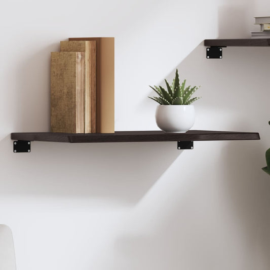 Wall Shelf Dark Brown 60x30x2 cm Treated Solid Wood Oak