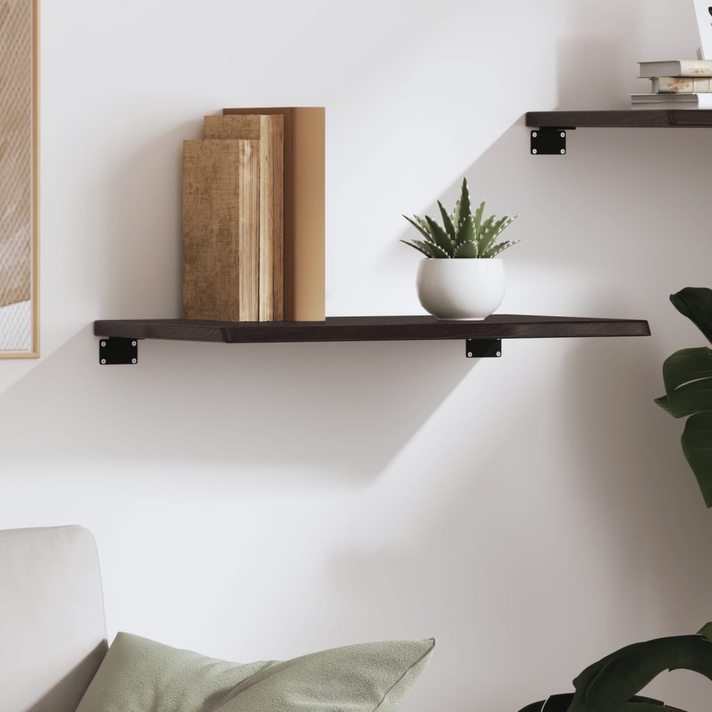 Wall Shelf Dark Brown 60x40x2 cm Treated Solid Wood Oak