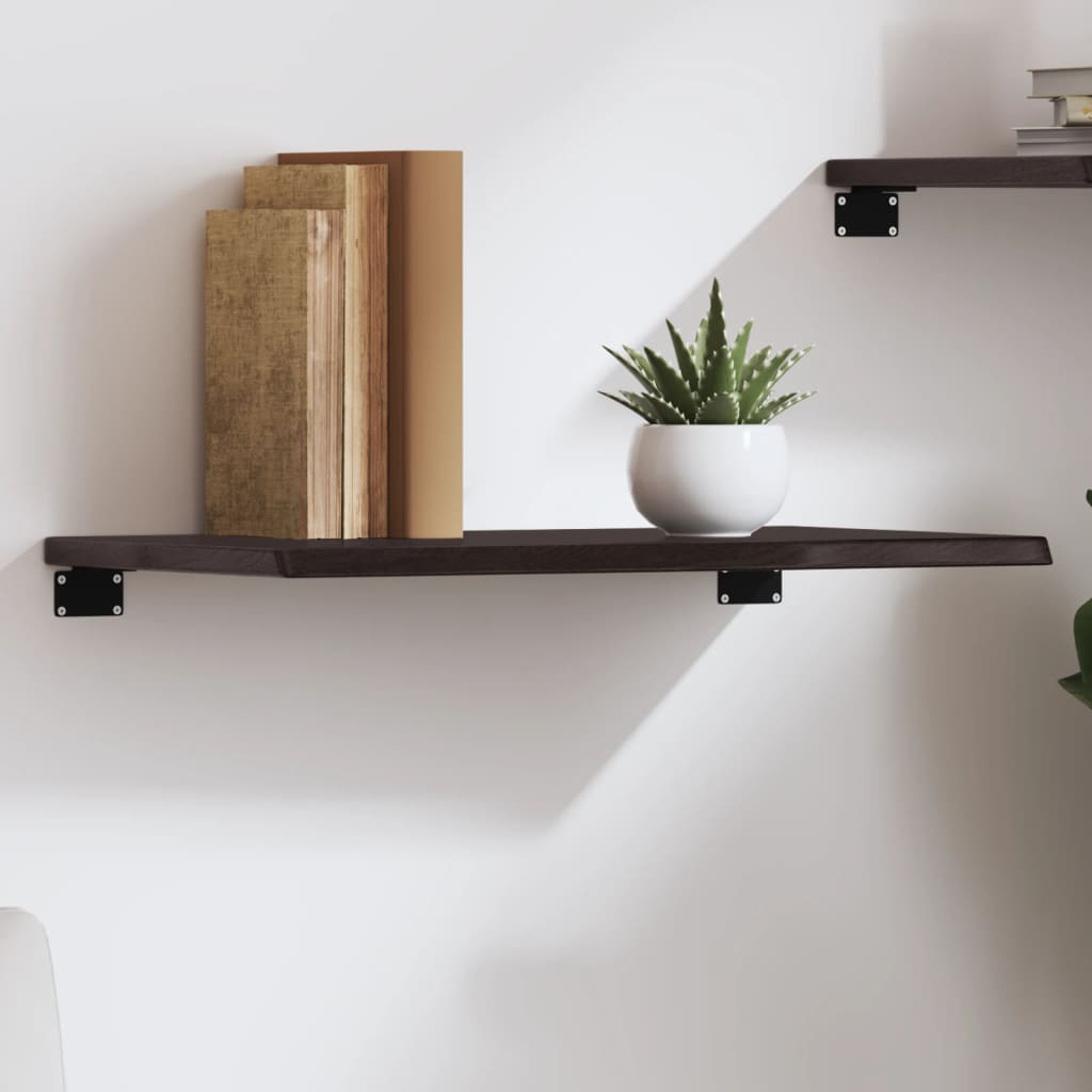 Wall Shelf Dark Brown 60x40x2 cm Treated Solid Wood Oak