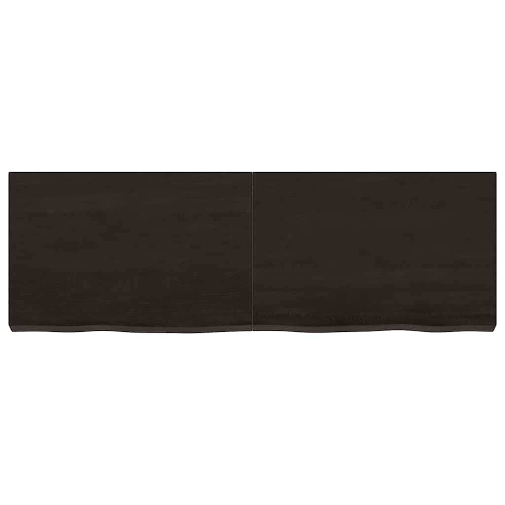 Wall Shelf Dark Brown 120x40x(2-6) cm Treated Solid Wood Oak