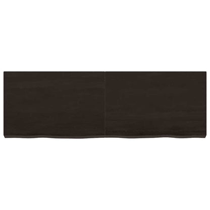 Wall Shelf Dark Brown 120x40x(2-6) cm Treated Solid Wood Oak