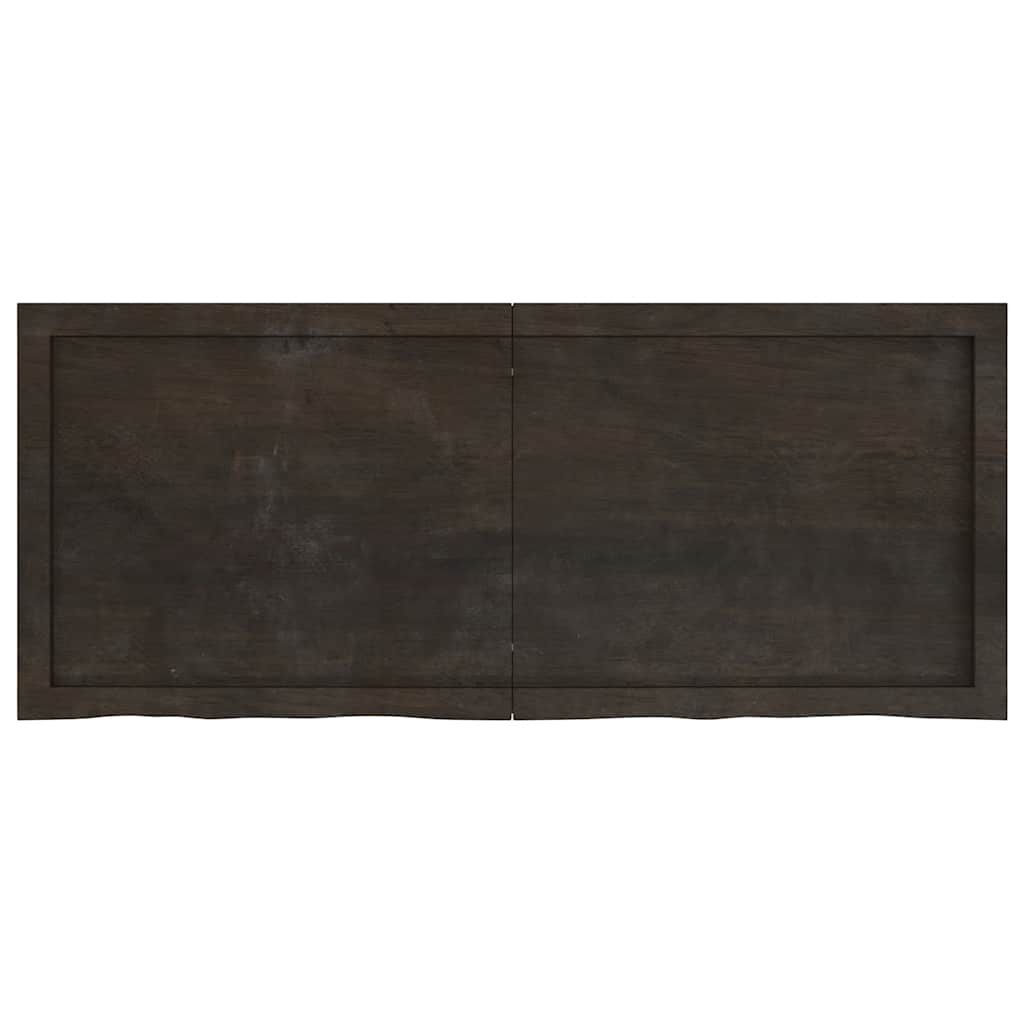 Wall Shelf Dark Brown 120x50x(2-4) cm Treated Solid Wood Oak