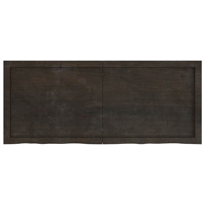 Wall Shelf Dark Brown 120x50x(2-4) cm Treated Solid Wood Oak