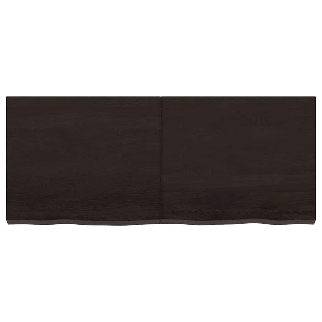 Wall Shelf Dark Brown 120x50x(2-6) cm Treated Solid Wood Oak