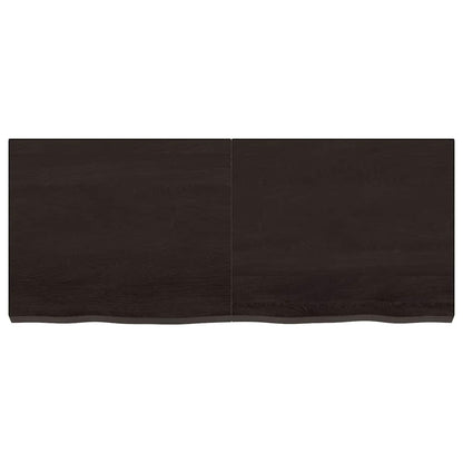 Wall Shelf Dark Brown 120x50x(2-6) cm Treated Solid Wood Oak
