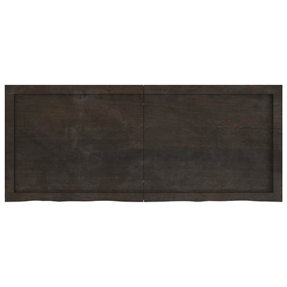 Wall Shelf Dark Brown 120x50x(2-6) cm Treated Solid Wood Oak