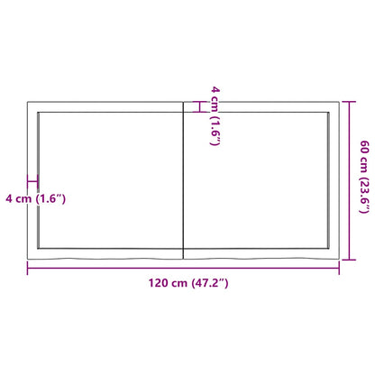 Wall Shelf Dark Brown 120x60x(2-4) cm Treated Solid Wood Oak