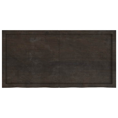 Wall Shelf Dark Brown 120x60x(2-6) cm Treated Solid Wood Oak
