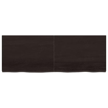 Wall Shelf Dark Brown 140x50x(2-4) cm Treated Solid Wood Oak