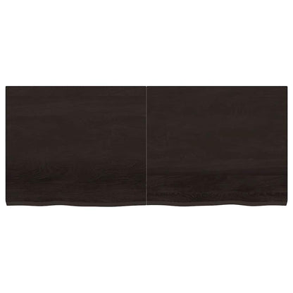 Wall Shelf Dark Brown 140x60x(2-4) cm Treated Solid Wood Oak