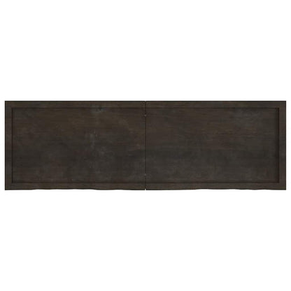 Wall Shelf Dark Brown 160x50x(2-6) cm Treated Solid Wood Oak