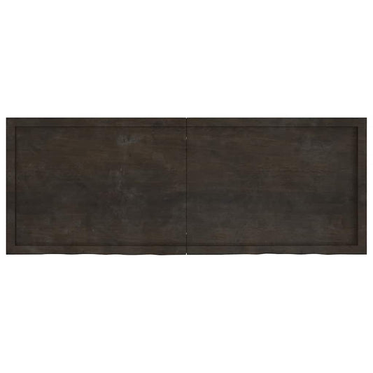 Wall Shelf Dark Brown 160x60x(2-6) cm Treated Solid Wood Oak