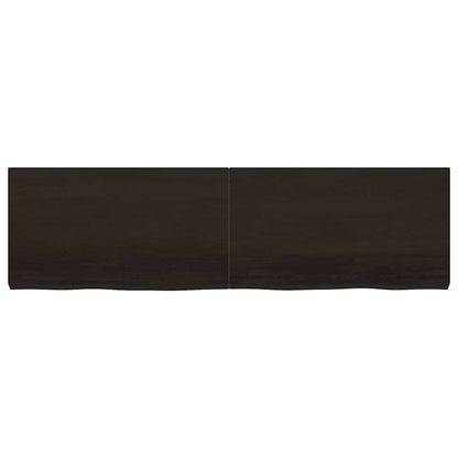 Wall Shelf Dark Brown 180x50x(2-6) cm Treated Solid Wood Oak