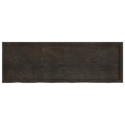 Wall Shelf Dark Brown 180x60x(2-4) cm Treated Solid Wood Oak