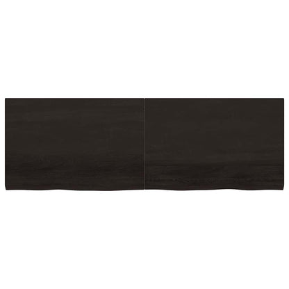Wall Shelf Dark Brown 180x60x(2-4) cm Treated Solid Wood Oak