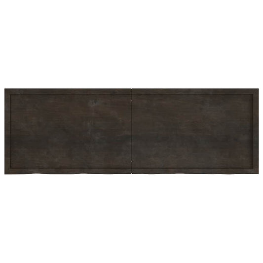 Wall Shelf Dark Brown 180x60x(2-6) cm Treated Solid Wood Oak