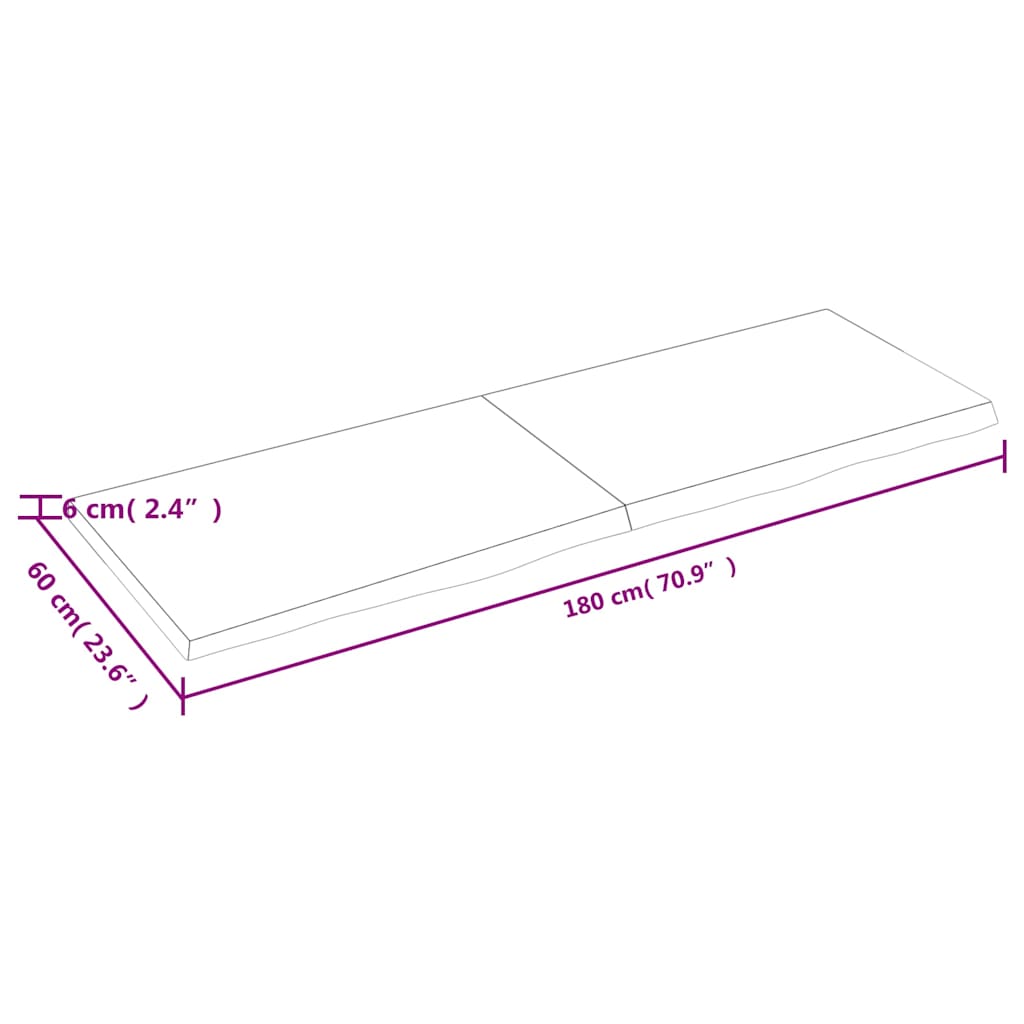 Wall Shelf Dark Brown 180x60x(2-6) cm Treated Solid Wood Oak
