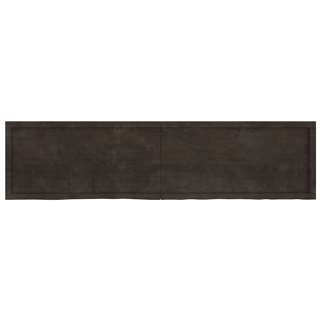 Wall Shelf Dark Brown 200x50x(2-6) cm Treated Solid Wood Oak