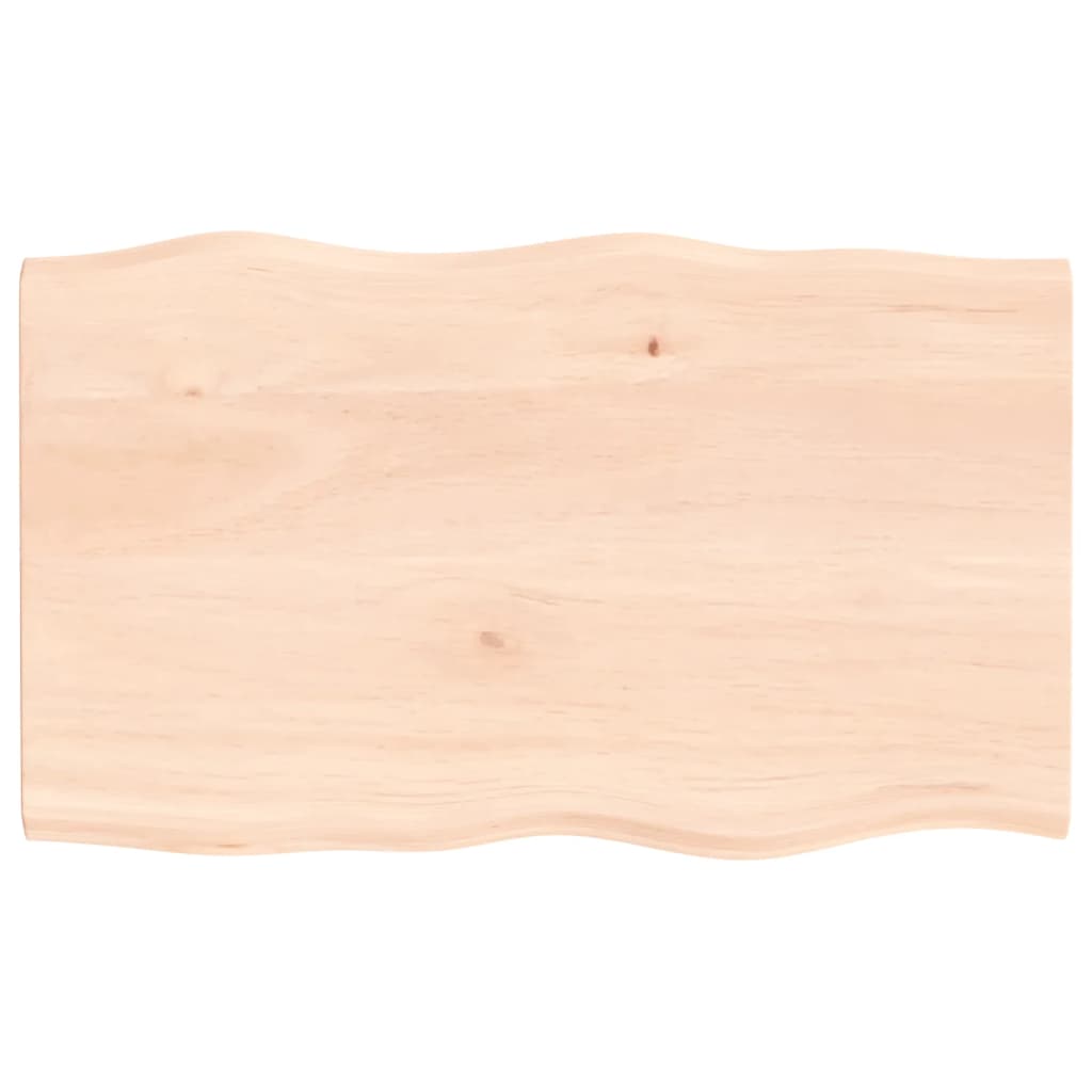 Table Top 100x60x2 cm Untreated Solid Wood Oak Live Edge