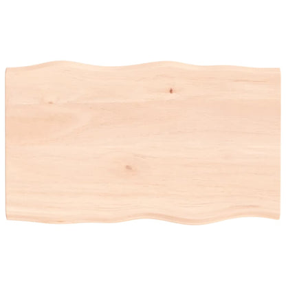 Table Top 100x60x2 cm Untreated Solid Wood Oak Live Edge