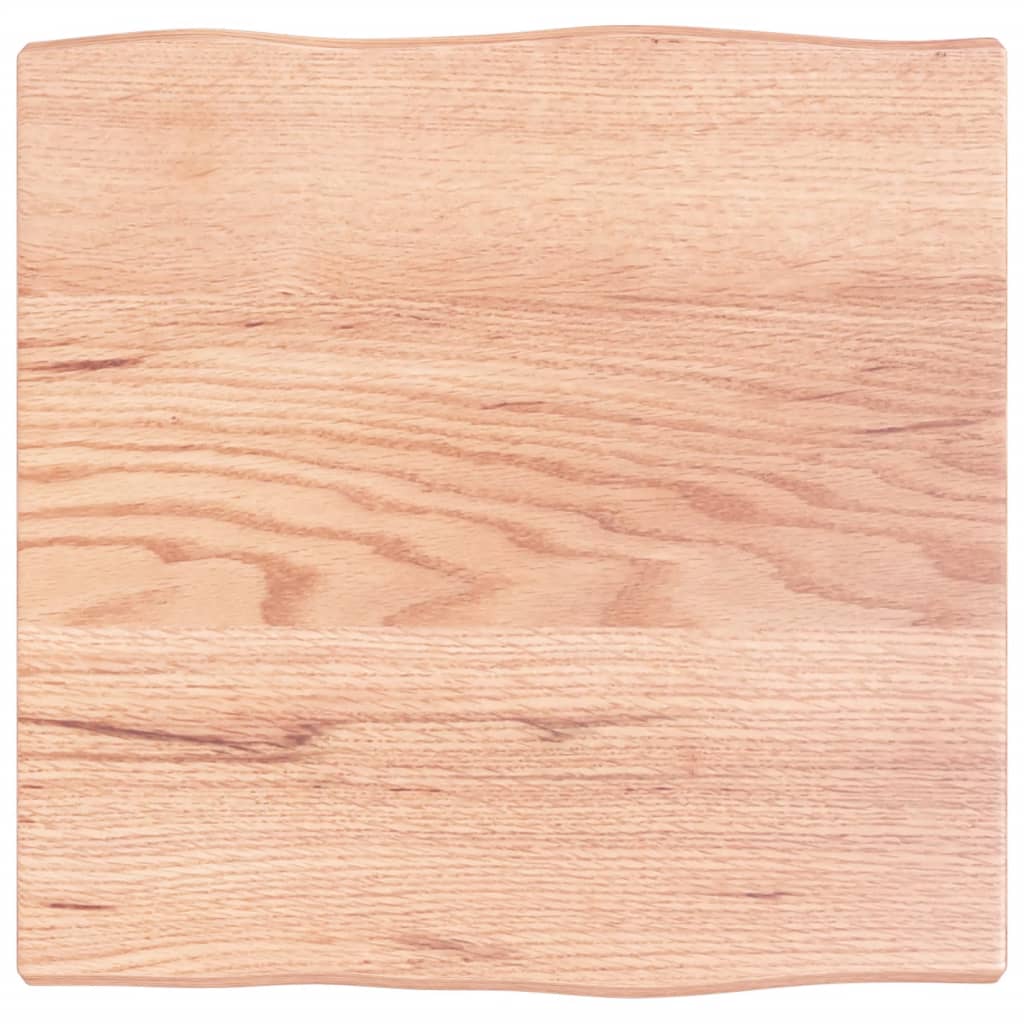 Table Top Light Brown 40x40x2 cm Treated Solid Wood Oak Live Edge