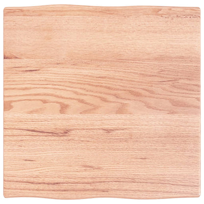 Table Top Light Brown 60x60x2 cm Treated Solid Wood Oak Live Edge