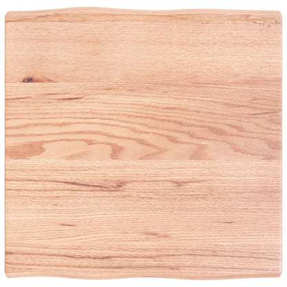 Table Top Light Brown 60x60x(2-4) cm Treated Solid Wood Live Edge