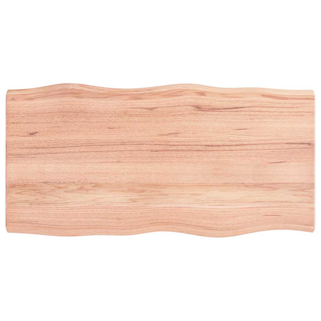Table Top Light Brown 100x50x(2-6)cm Treated Solid Wood Live Edge