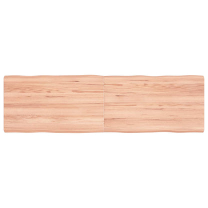 Table Top Light Brown 140x40x(2-4)cm Treated Solid Wood Live Edge