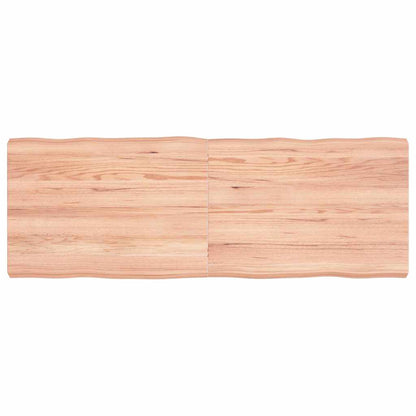 Table Top Light Brown 140x50x(2-6)cm Treated Solid Wood Live Edge