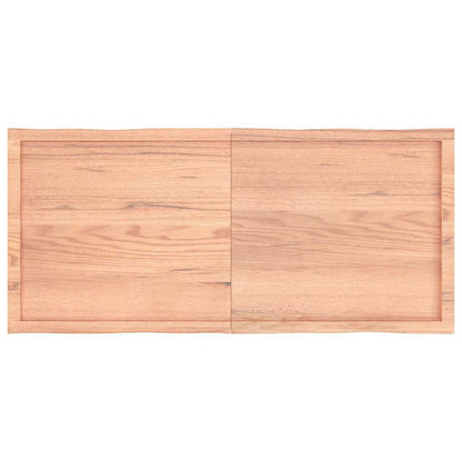 Table Top Light Brown 140x60x(2-4)cm Treated Solid Wood Live Edge