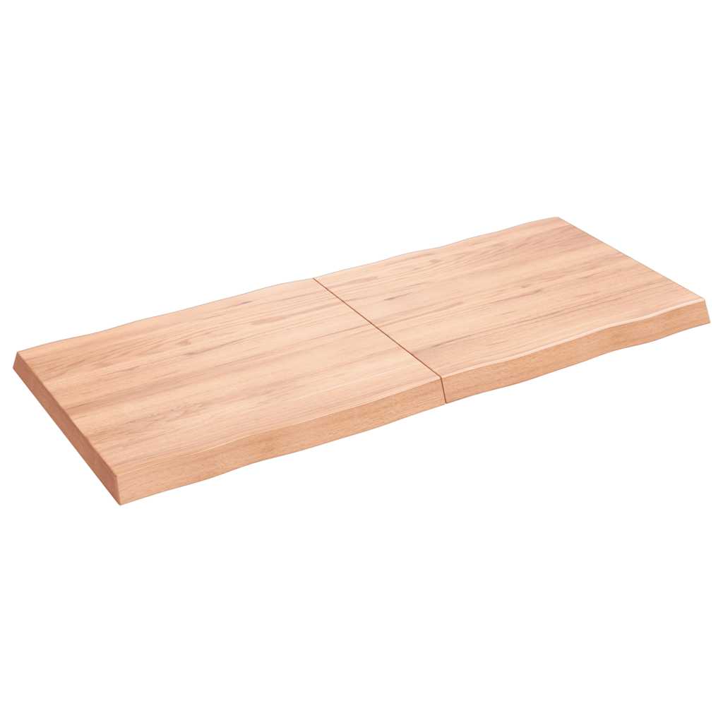 Table Top Light Brown 140x60x(2-6)cm Treated Solid Wood Live Edge