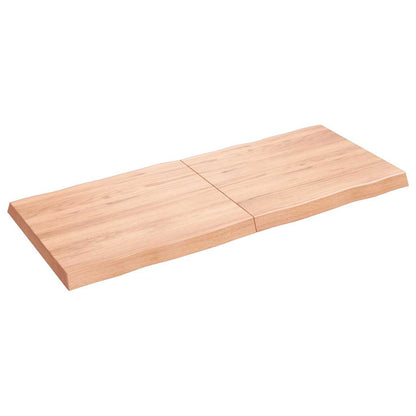 Table Top Light Brown 140x60x(2-6) cm Live Edge