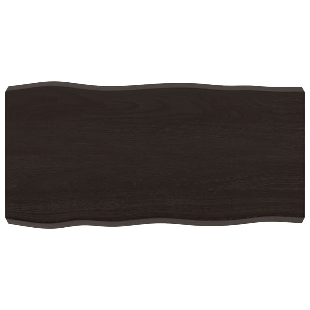 Table Top Dark Brown 80x40x(2-6) cm Treated Solid Wood Live Edge