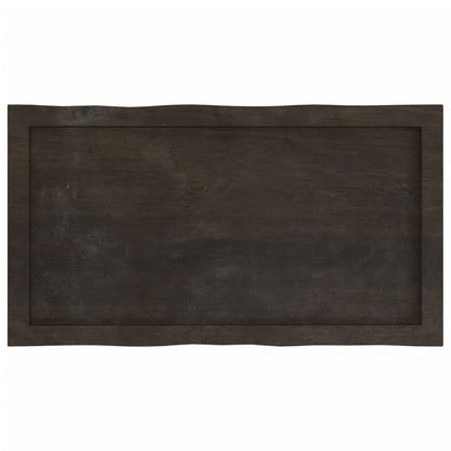 Table Top Dark Brown 80x40x(2-6) cm Treated Solid Wood Live Edge
