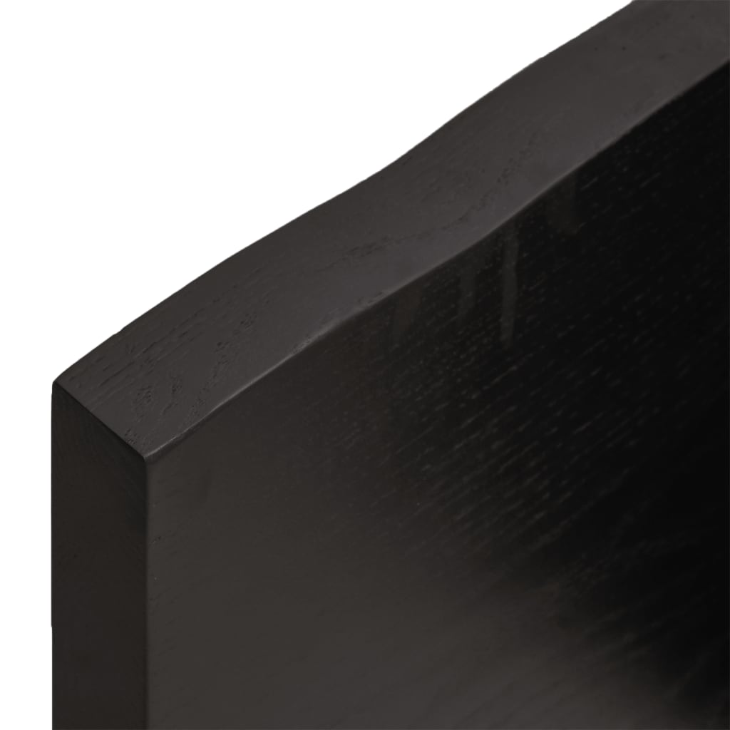 Table Top Dark Brown 80x60x(2-4) cm Treated Solid Wood Live Edge