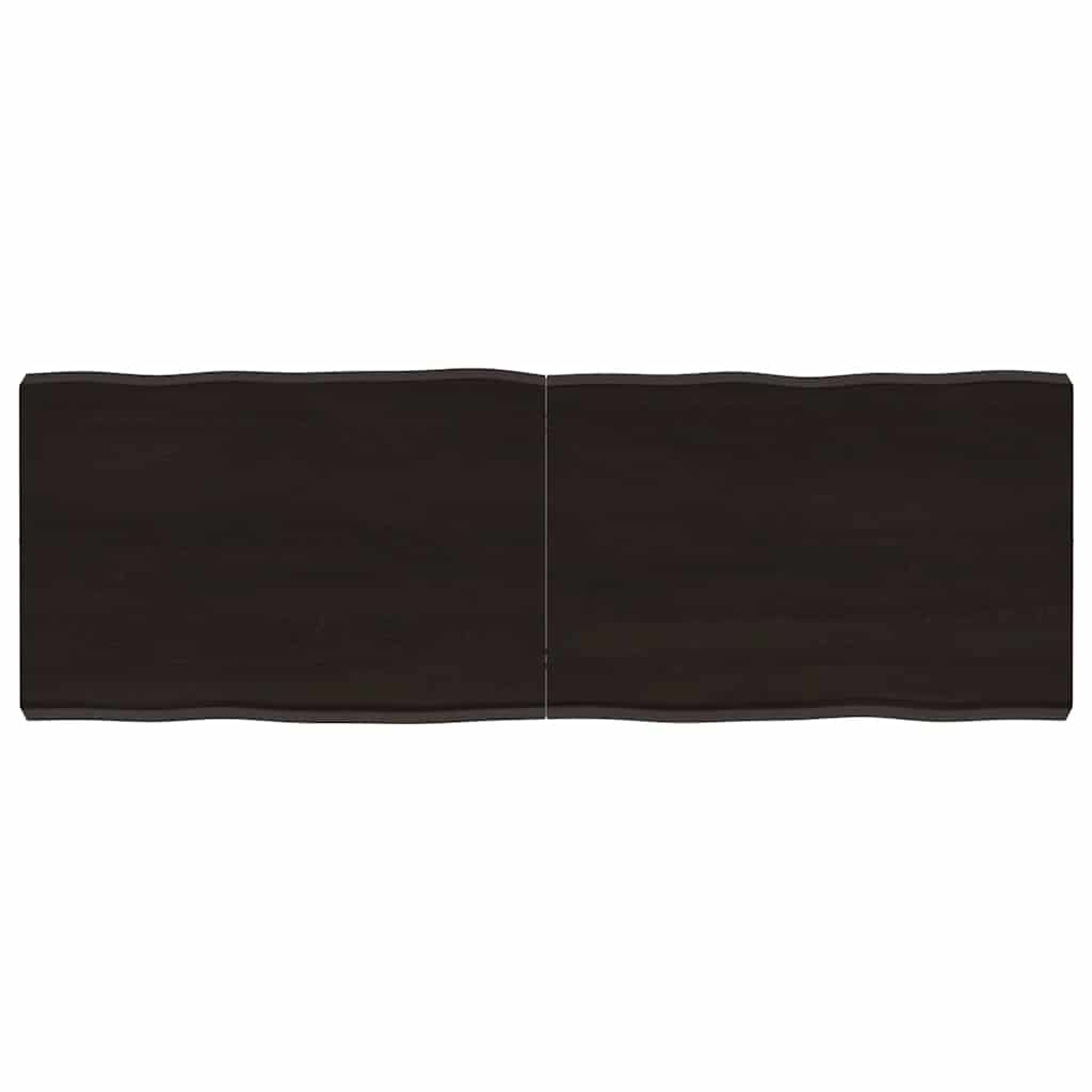 Table Top Dark Brown 120x40x(2-6) cm Treated Solid Wood Live Edge