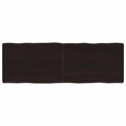 Table Top Dark Brown 120x40x(2-6) cm Treated Solid Wood Live Edge