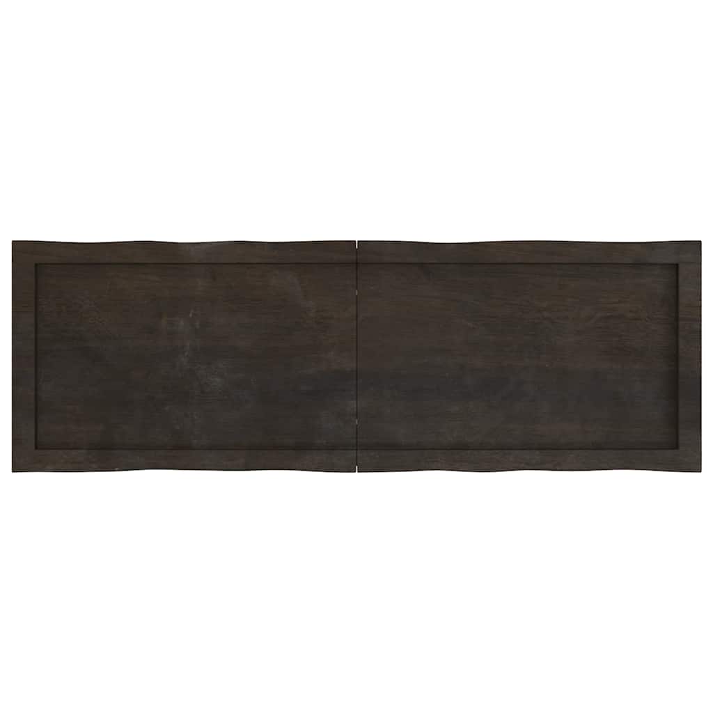 Table Top Dark Brown 120x40x(2-6) cm Treated Solid Wood Live Edge