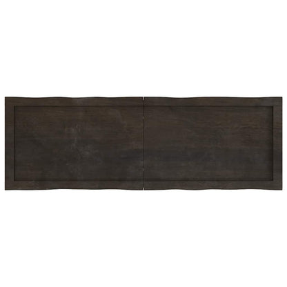 Table Top Dark Brown 120x40x(2-6) cm Treated Solid Wood Live Edge