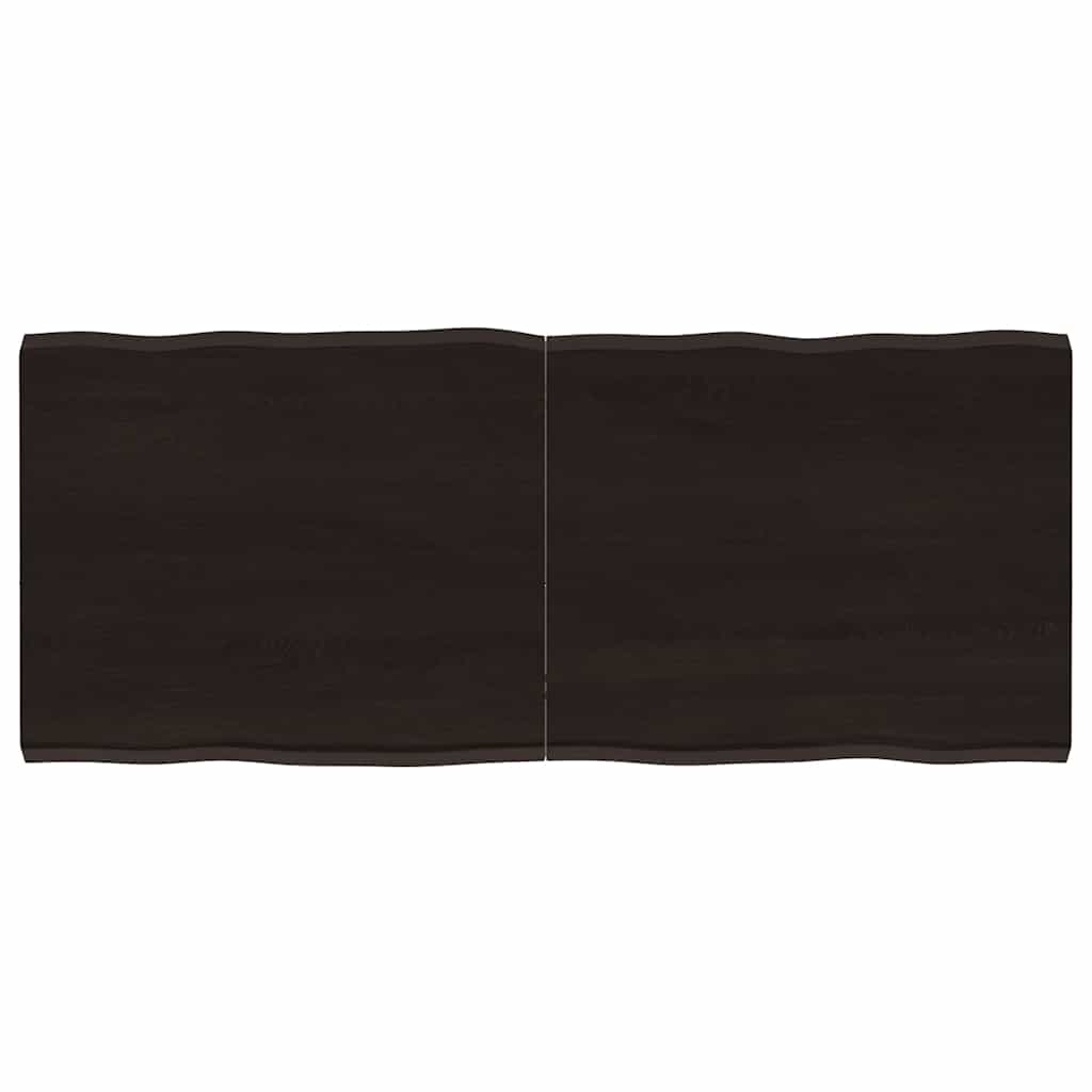 Table Top Dark Brown 120x50x(2-4) cm Treated Solid Wood Live Edge