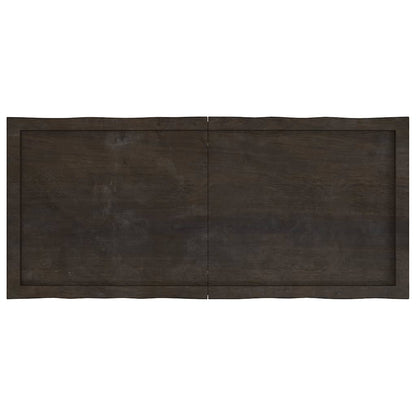 Table Top Dark Brown 120x50x(2-6) cm Treated Solid Wood Live Edge