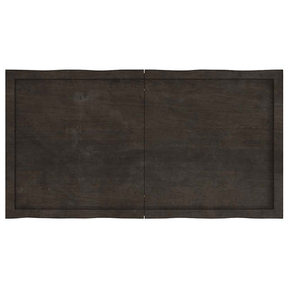 Table Top Dark Brown 120x60x(2-6) cm Treated Solid Wood Live Edge